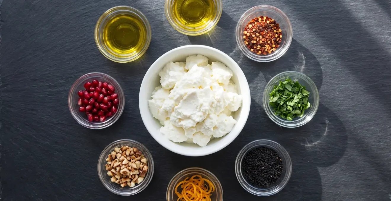 Bar à cervelle de canut avec différents toppings colorés pour l'apéritif
