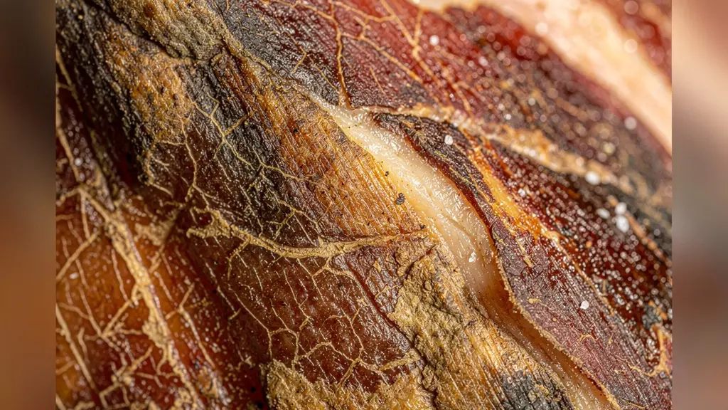 Marquage au fer du sceau Lauburu sur la couenne d'un jambon de Bayonne IGP